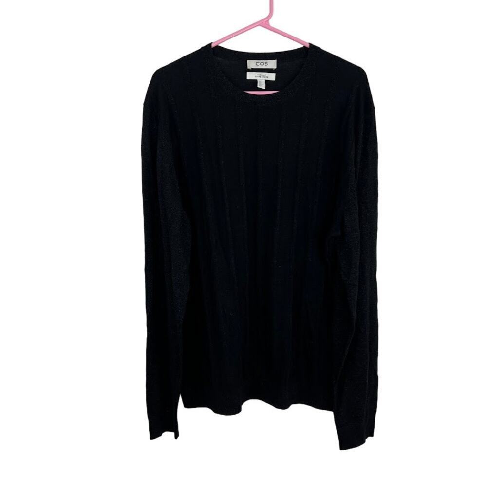 COS wool blend ribbed pull over crew neck sweater womens size xl